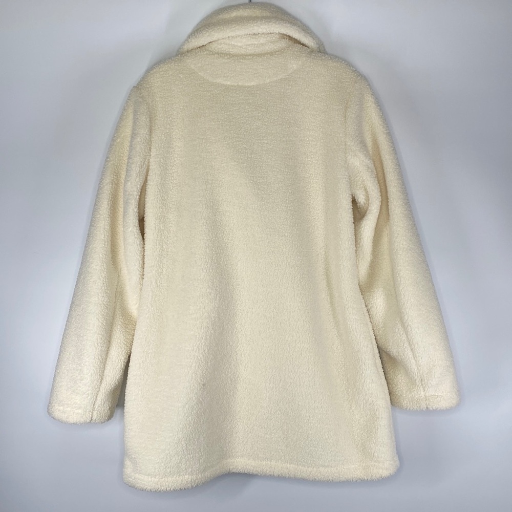 Masseys Cream Button Up Sherpa Jacket Size Small - image 4
